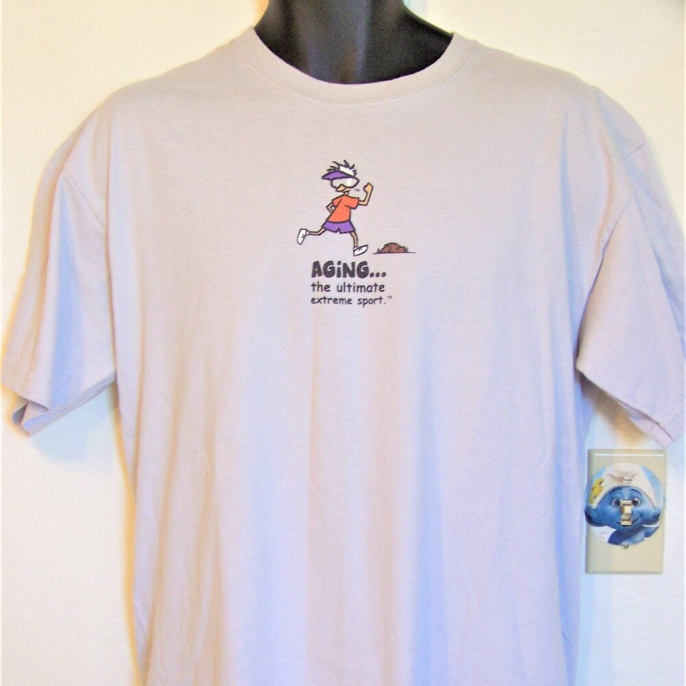 Active boomer aging the ultimate extreme sport running t shirt Size Large